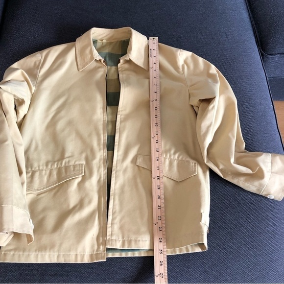 VINTAGE Permanent Press mustard yellow canvas cotton zip up jacket lined 36 - Picture 11 of 13